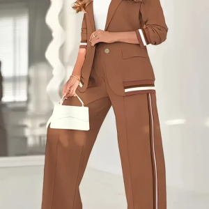 Stylish New French Elegant Women's Color-Block Suit for Commuting